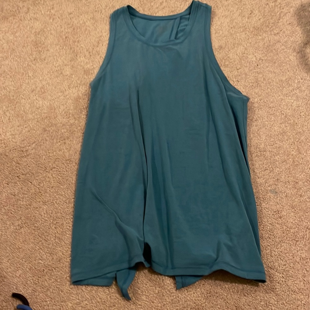 Blue Open Back Tank Top